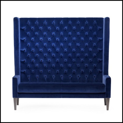 Sofa capitonated with red or blue or green velvet 162-Wall