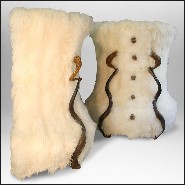 Set of two chest of drawers covered with pure Mongolian lamb wool PC-Pure Lamb Set of 2