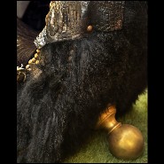 Croco lamp balck armchair with zebu horns PC-Croco Lamb Black