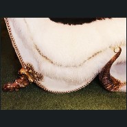 Pure white lamb armchair with buffalo horns PC-Pure White Lamb