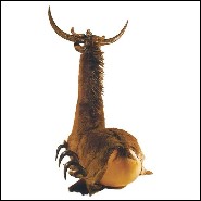 Armchair with aries and buffalo and wildebeest Horns PC-Savage Horse