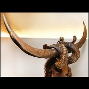 Armchair with aries and buffalo and wildebeest Horns PC-Savage Horse