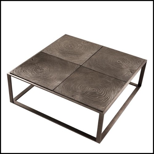 Table basse avec structure en acier inoxydable finition bronze rose 24-ZEN
