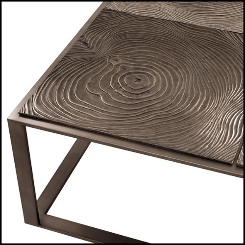 Table basse avec structure en acier inoxydable finition bronze rose 24-ZEN