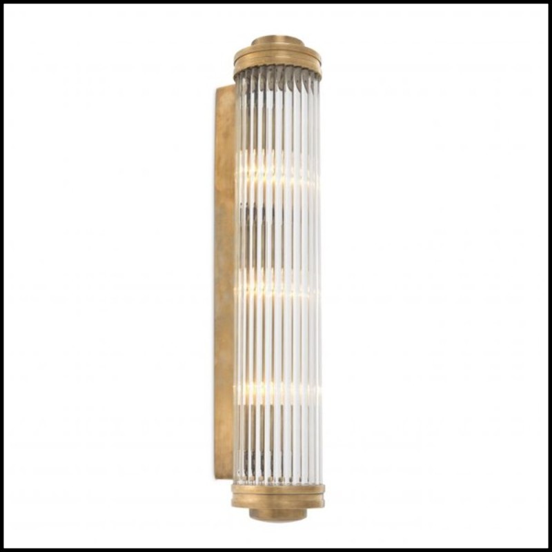 Wall Lamp in vintage brass or nickel or gunmetal bronze finish with clear glass 24-Saragosa XL