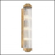 Applique avec structure finition laiton vintage ou nickel ou gunmetal bronze et verre clair 24-Saragosa XL