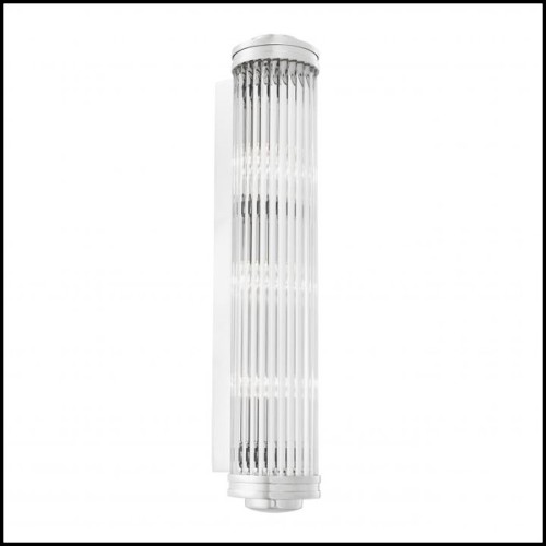 Applique avec structure finition laiton vintage ou nickel ou gunmetal bronze et verre clair 24-Saragosa XL