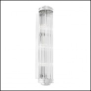 Applique avec structure finition laiton vintage ou nickel ou gunmetal bronze et verre clair 24-Saragosa XL