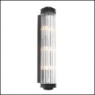 Applique avec structure finition laiton vintage ou nickel ou gunmetal bronze et verre clair 24-Saragosa XL