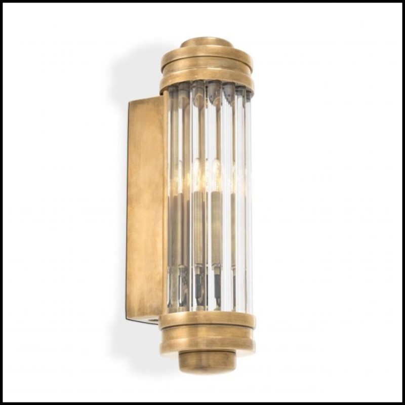 Wall Lamp in vintage brass or nickel or gunmetal bronze finish with clear glass 24-Saragosa XS