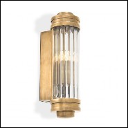 Applique avec structure finition laiton vintage ou nickel ou gunmetal bronze et verre clair 24-Saragosa XS