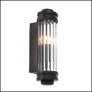 Applique avec structure finition laiton vintage ou nickel ou gunmetal bronze et verre clair 24-Saragosa XS