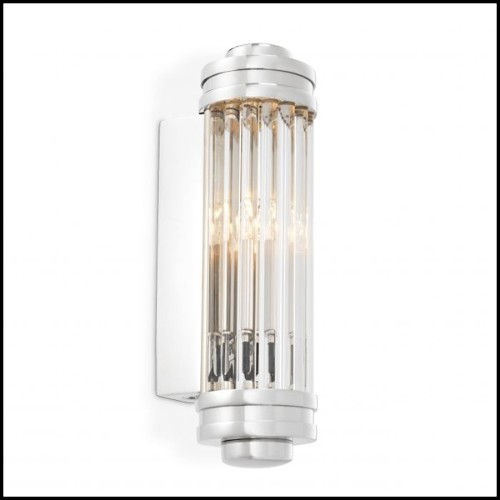 Applique avec structure finition laiton vintage ou nickel ou gunmetal bronze et verre clair 24-Saragosa XS