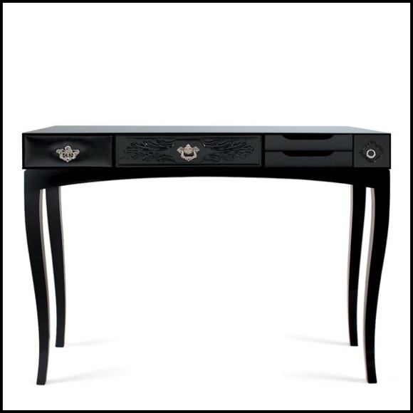 Black finishes console table made with rosewood and with lacquered top 145-Black Finishes