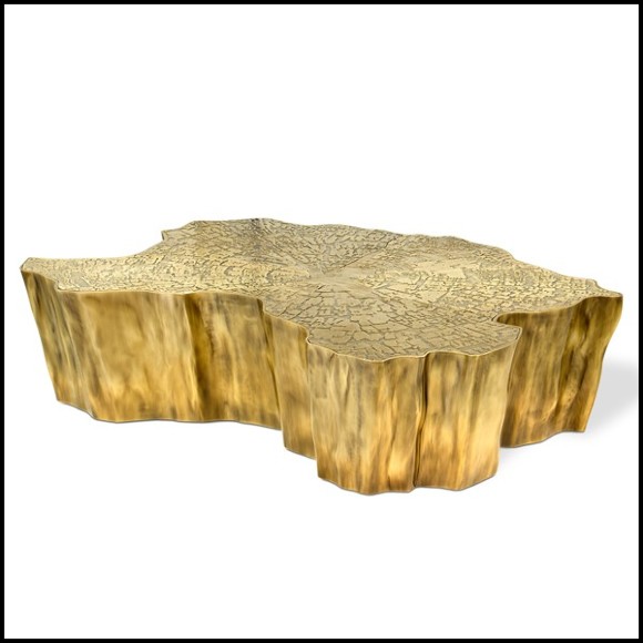 Coffee table with melted metal and gold-plated 145-Heaven