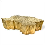 Coffee table with melted metal and gold-plated 145-Heaven