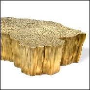 Coffee table with melted metal and gold-plated 145-Heaven