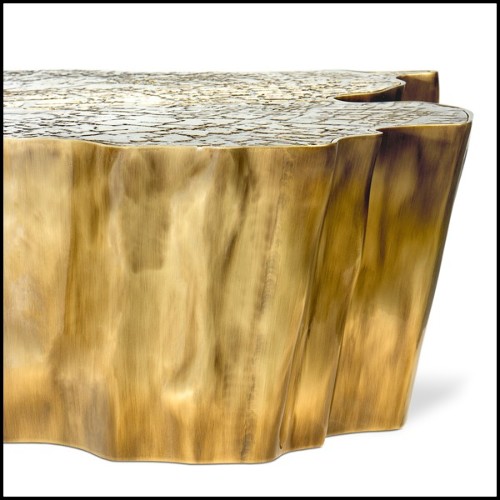 Coffee table with melted metal and gold-plated 145-Heaven