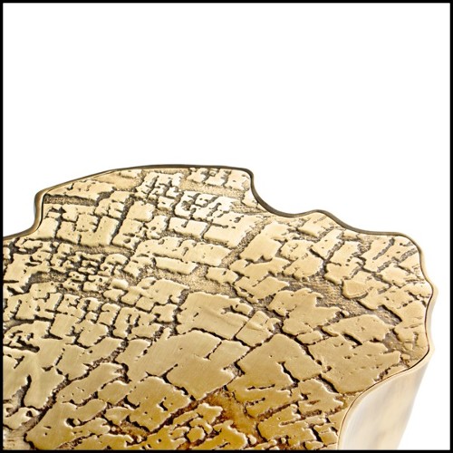 Coffee table with melted metal and gold-plated 145-Heaven