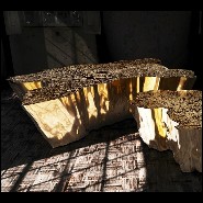 Table basse en métal fondu plaqué Gold 145-Heaven