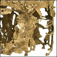 Console avec base en laiton moulé et plateau ovale en verre finition bronze 155-Lava