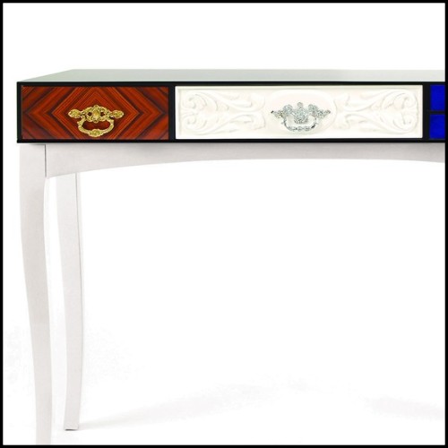 Console avec structure en palissandre et plateau laqué 145-Multi Finishes