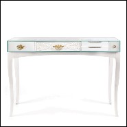 Console made with rosewood in white finishes and with lacquered glass top 145-White Finishes