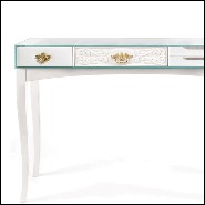 Console made with rosewood in white finishes and with lacquered glass top 145-White Finishes