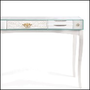 Console made with rosewood in white finishes and with lacquered glass top 145-White Finishes