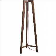 Floor lamp with feet in solid walnut and with black tin-plated shade 163-Linea