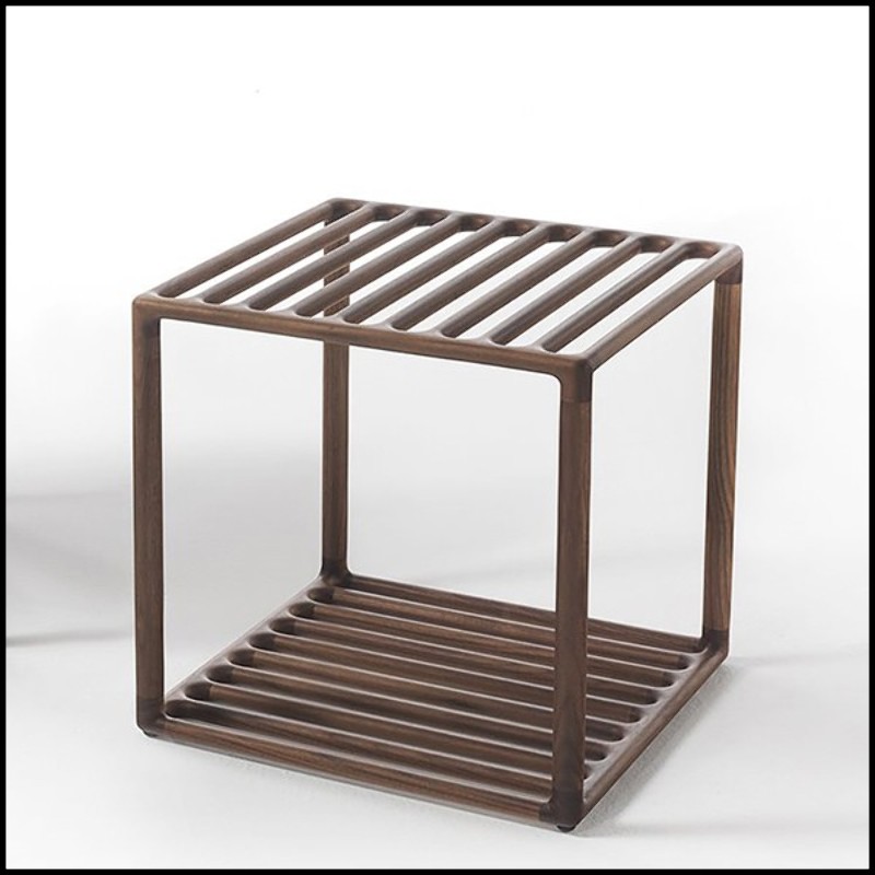 Side table with structure in solid walnut all handcrafted 163-Linea