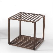 Side table with structure in solid walnut all handcrafted 163-Linea