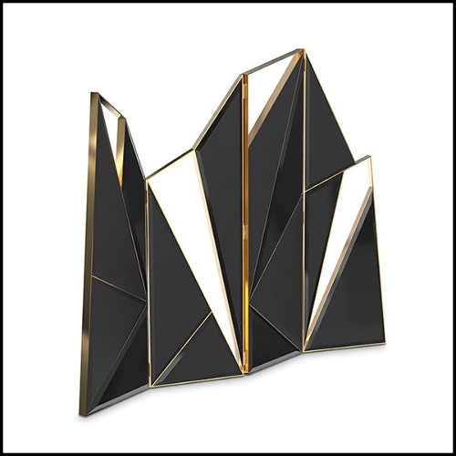 Folding Screen with frame structure in polished brass 163-Oldies