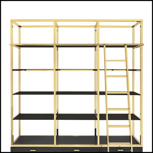 Bibliothèque avec structure en métal finition Gold 162-Salon