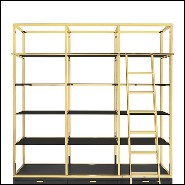 Bookcase with structure in gold finish metal 162-Salon