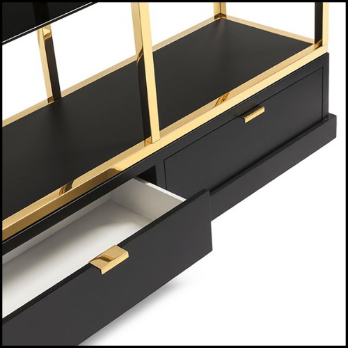 Bookcase with structure in gold finish metal 162-Salon