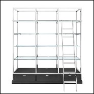 Bookcase with structure in gold finish metal 162-Salon