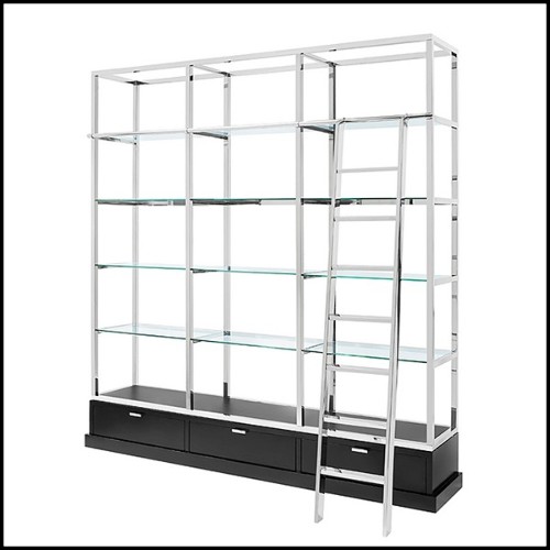 Bookcase with structure in gold finish metal 162-Salon