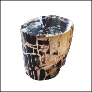 Table d'appoint en bois massif pétrifié d'Indonésie n°C PC-Petrified WC