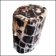 Table d'appoint en bois massif pétrifié d'Indonésie n°C PC-Petrified WC