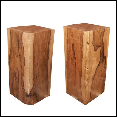 Set de deux colonnes en bois de Molave poli et ciré à la main PC-Molave Wood