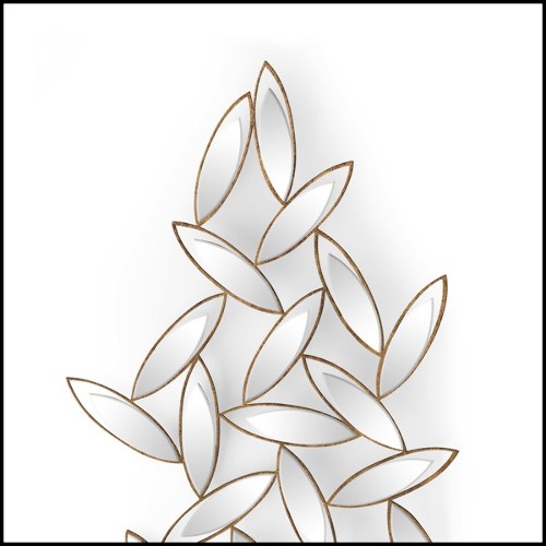 Mirror in hand-carved solid wood with bevelled mirrors glass 119-Cesar Leaves