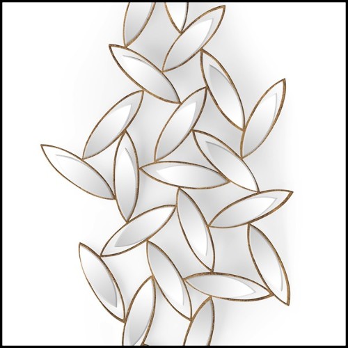 Mirror in hand-carved solid wood with bevelled mirrors glass 119-Cesar Leaves