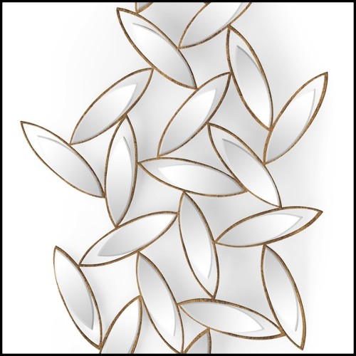 Mirror in hand-carved solid wood with bevelled mirrors glass 119-Cesar Leaves