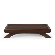Low tray coffee table with structure in hand-carved solid mahogany wood 119-Harold