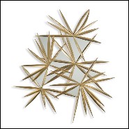 Miroir avec structure en bois d'acajou massif et finitions Gold antique 119-Young Inches