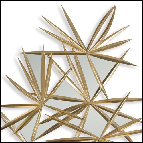 Miroir avec structure en bois d'acajou massif et finitions Gold antique 119-Young Inches