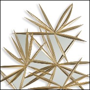 Miroir avec structure en bois d'acajou massif et finitions Gold antique 119-Young Inches