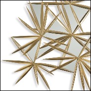 Miroir avec structure en bois d'acajou massif et finitions Gold antique 119-Young Inches