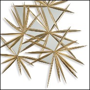 Miroir avec structure en bois d'acajou massif et finitions Gold antique 119-Young Inches